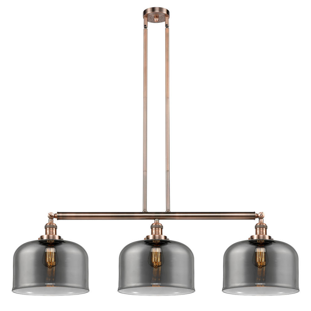 Bell - 3 Light - 42 inch - Antique Copper - Stem Hung - Adjustable Island Light