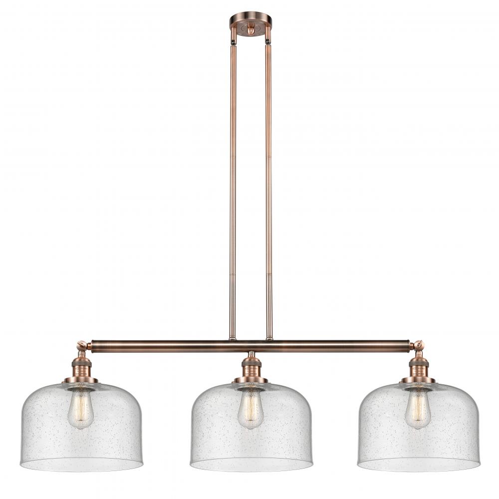Bell - 3 Light - 42 inch - Antique Copper - Stem Hung - Adjustable Island Light