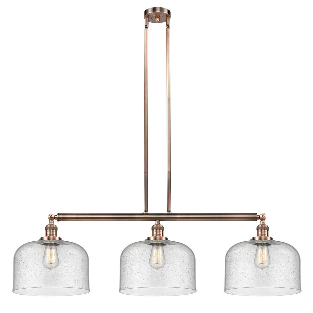 Bell - 3 Light - 42 inch - Antique Copper - Stem Hung - Adjustable Island Light