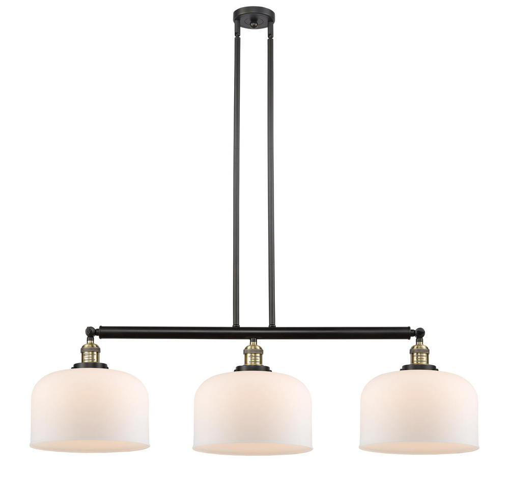 Bell - 3 Light - 42 inch - Black Antique Brass - Stem Hung - Adjustable Island Light