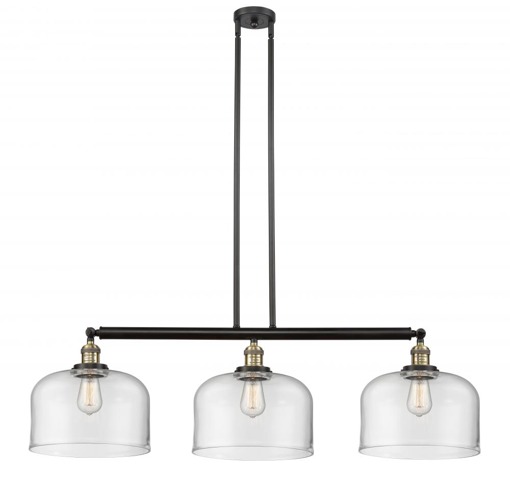 Bell - 3 Light - 42 inch - Black Antique Brass - Stem Hung - Adjustable Island Light