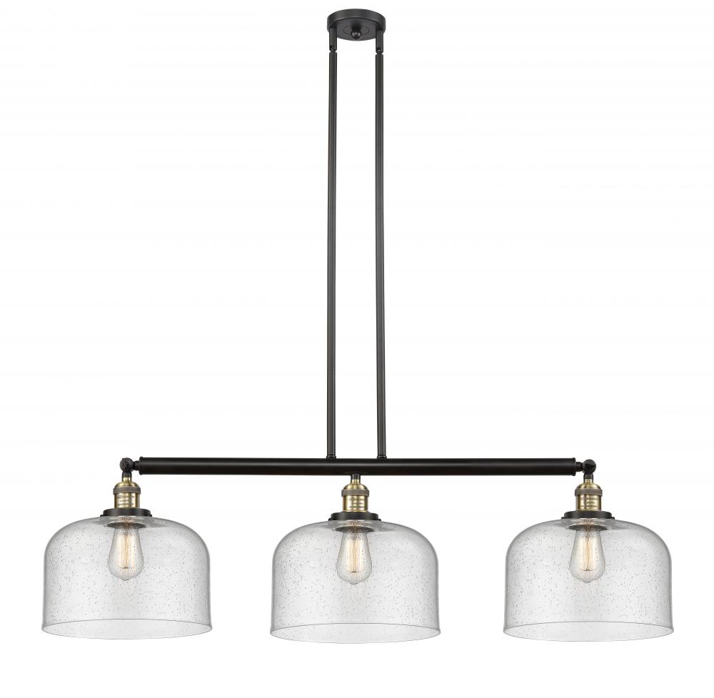 Bell - 3 Light - 42 inch - Black Antique Brass - Stem Hung - Adjustable Island Light