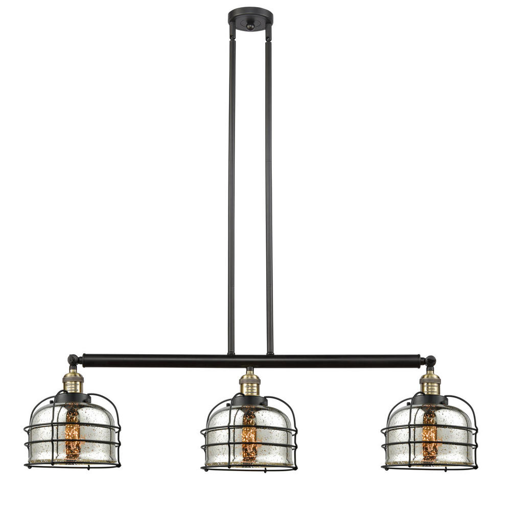 Bell Cage - 3 Light - 42 inch - Black Antique Brass - Stem Hung - Adjustable Island Light