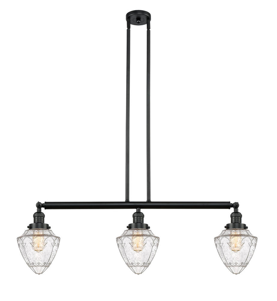 Bullet - 3 Light - 38 inch - Matte Black - Stem Hung - Adjustable Island Light