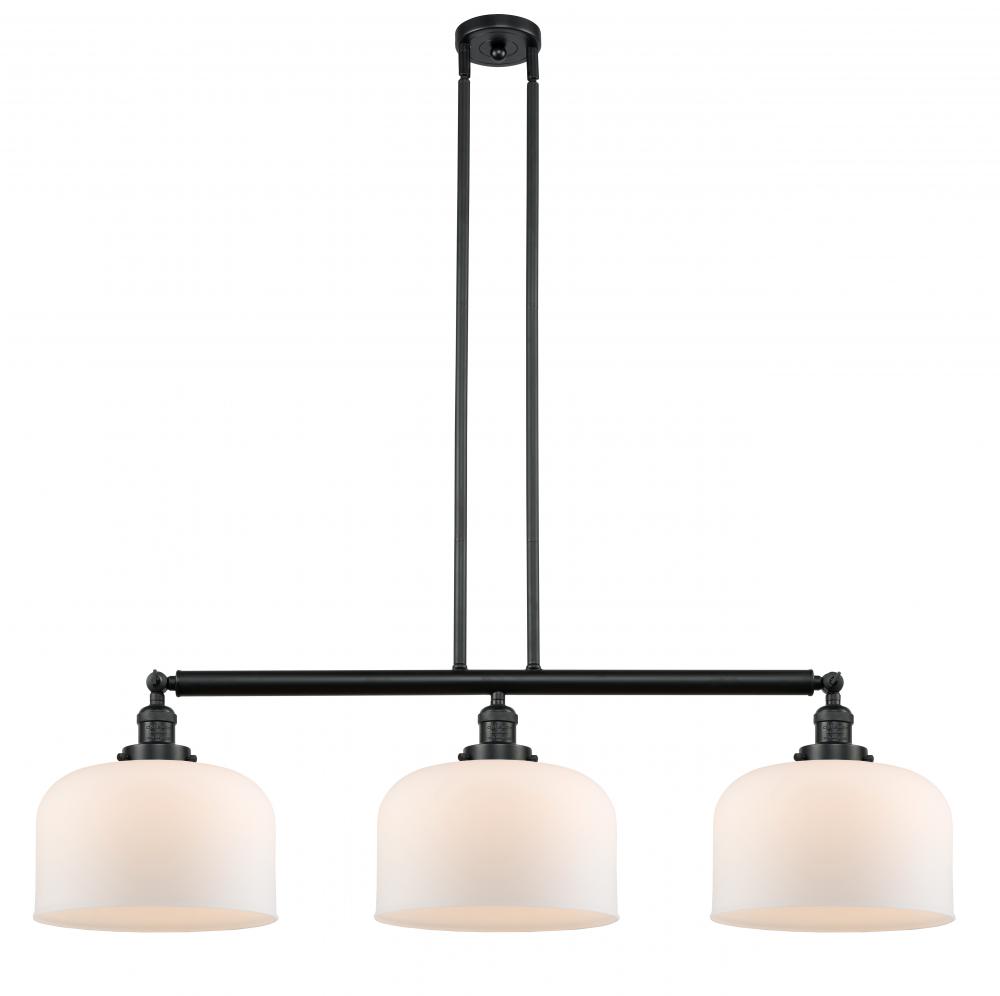 Bell - 3 Light - 42 inch - Matte Black - Stem Hung - Adjustable Island Light