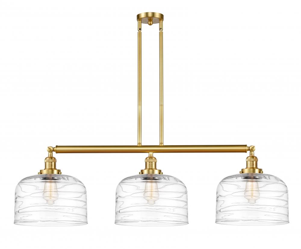 Bell - 3 Light - 42 inch - Satin Gold - Stem Hung - Adjustable Island Light
