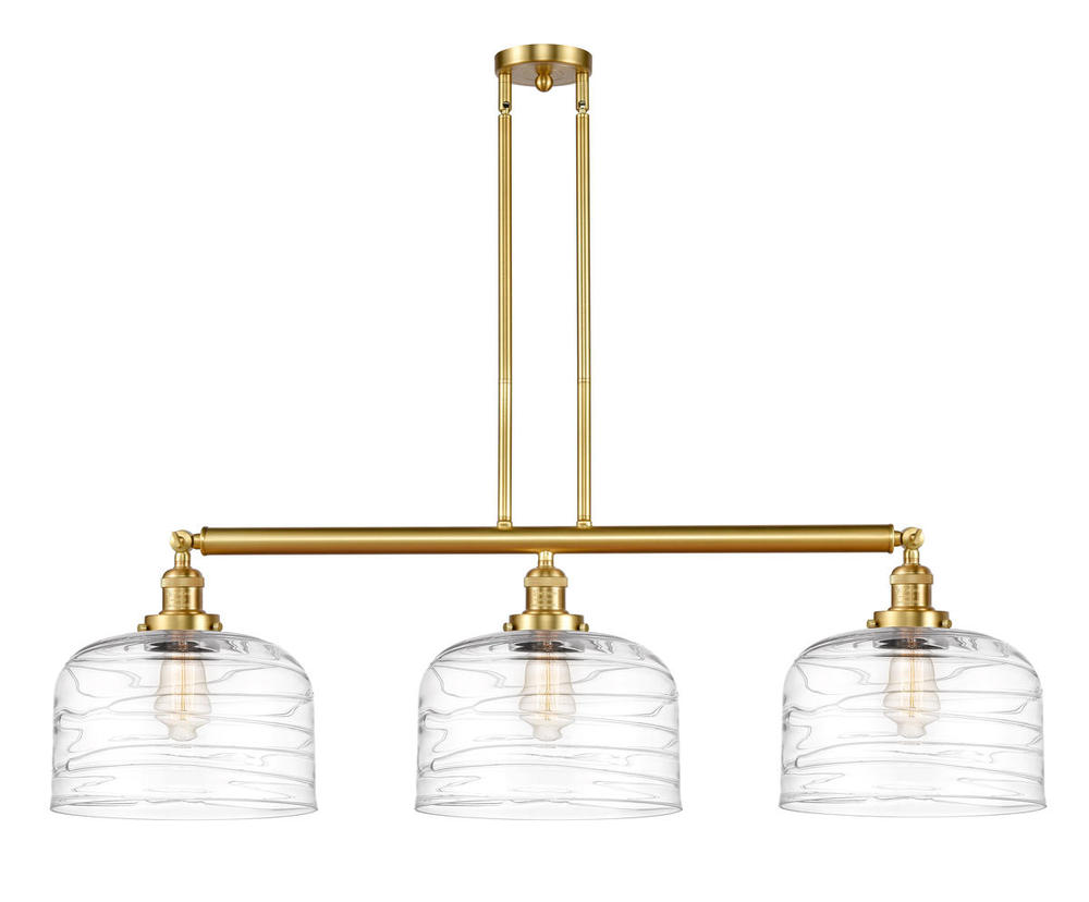 Bell - 3 Light - 42 inch - Satin Gold - Stem Hung - Adjustable Island Light