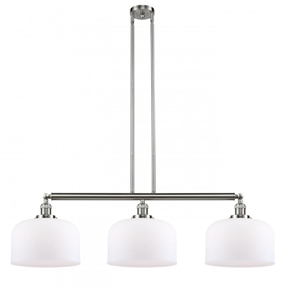 Bell - 3 Light - 42 inch - Brushed Satin Nickel - Stem Hung - Adjustable Island Light