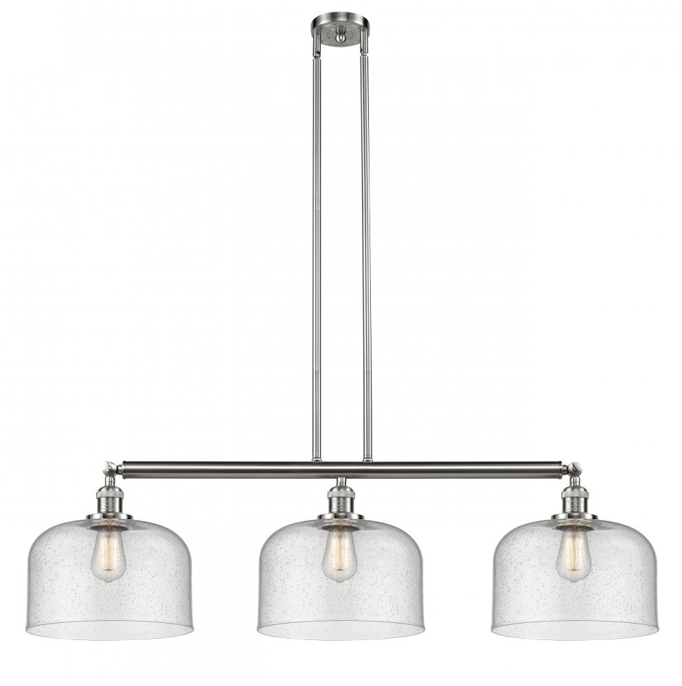 Bell - 3 Light - 42 inch - Brushed Satin Nickel - Stem Hung - Adjustable Island Light