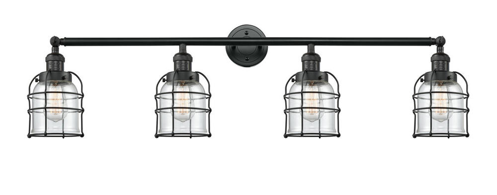 Bell Cage - 4 Light - 42 inch - Matte Black - Adjustable Bath Vanity Light
