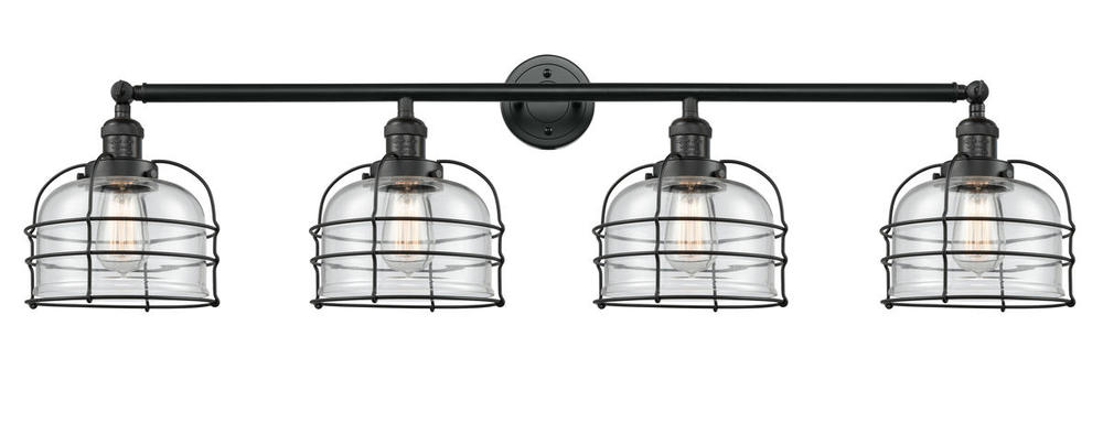 Bell Cage - 4 Light - 44 inch - Matte Black - Adjustable Bath Vanity Light