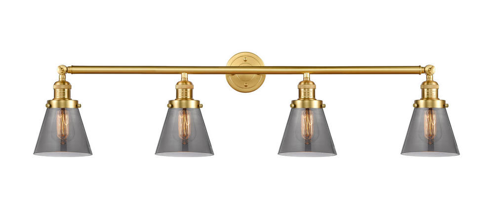 Cone - 4 Light - 42 inch - Satin Gold - Adjustable Bath Vanity Light