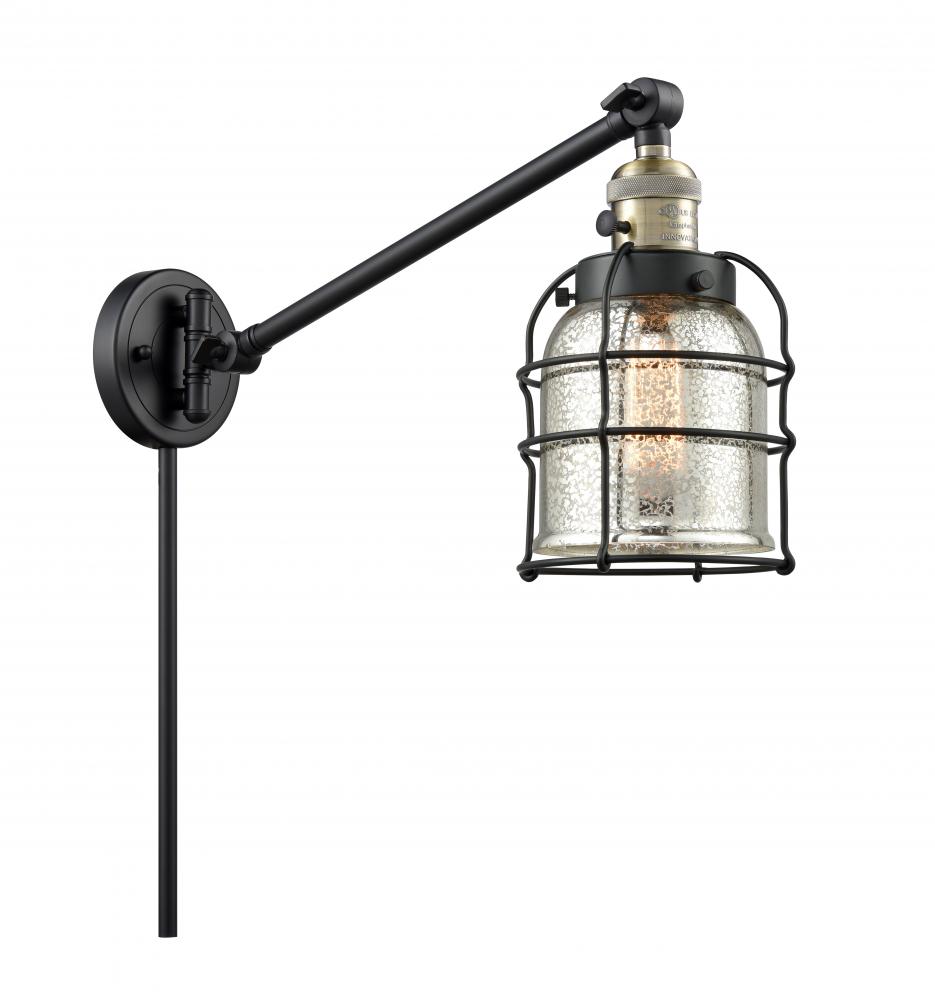 Bell Cage - 1 Light - 8 inch - Black Antique Brass -Adjustable Swing Arm