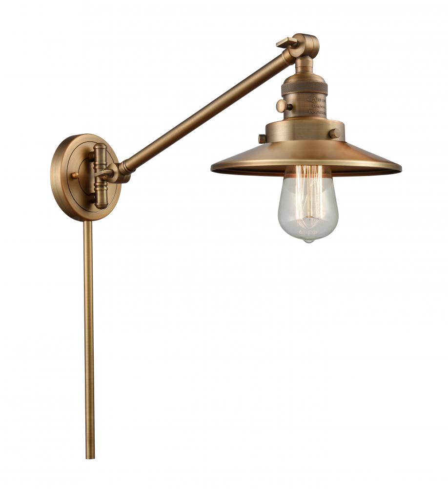 Railroad - 1 Light - 8 inch - Brushed Brass -Adjustable Swing Arm
