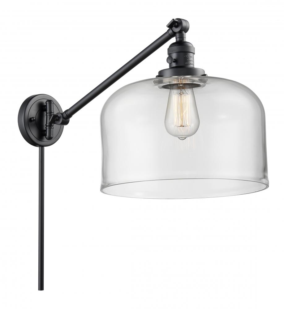 Bell - 1 Light - 12 inch - Matte Black -Adjustable Swing Arm