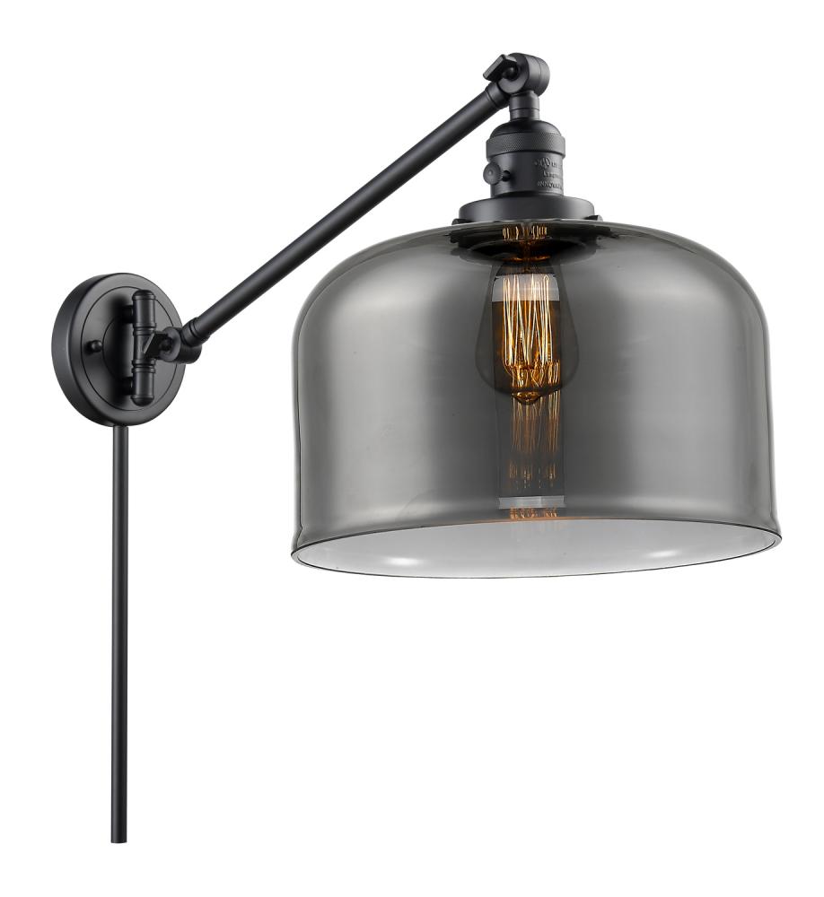 Bell - 1 Light - 12 inch - Matte Black -Adjustable Swing Arm