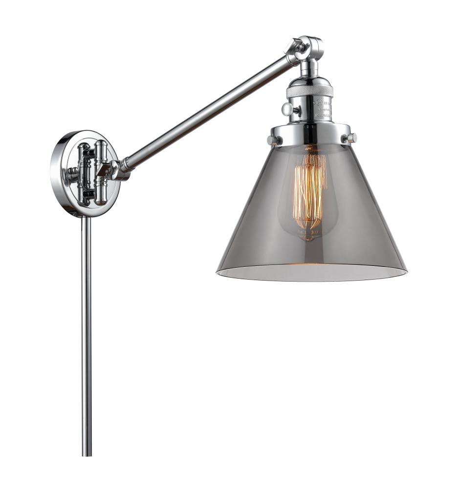 Cone - 1 Light - 8 inch - Polished Chrome -Adjustable Swing Arm