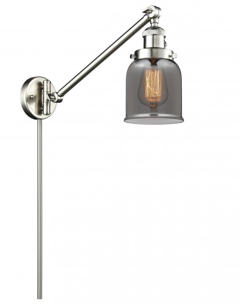 Bell - 1 Light - 8 inch - Brushed Satin Nickel -Adjustable Swing Arm
