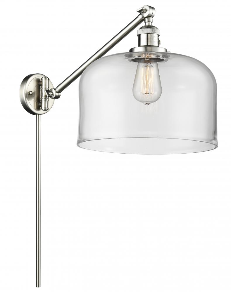 Bell - 1 Light - 12 inch - Brushed Satin Nickel -Adjustable Swing Arm
