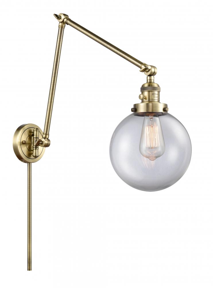 Beacon - 1 Light - 8 inch - Antique Brass -Adjustable Swing Arm