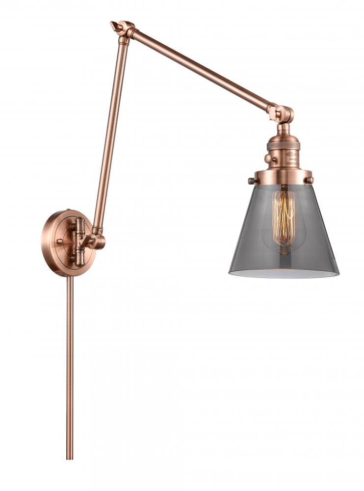 Cone - 1 Light - 8 inch - Antique Copper -Adjustable Swing Arm
