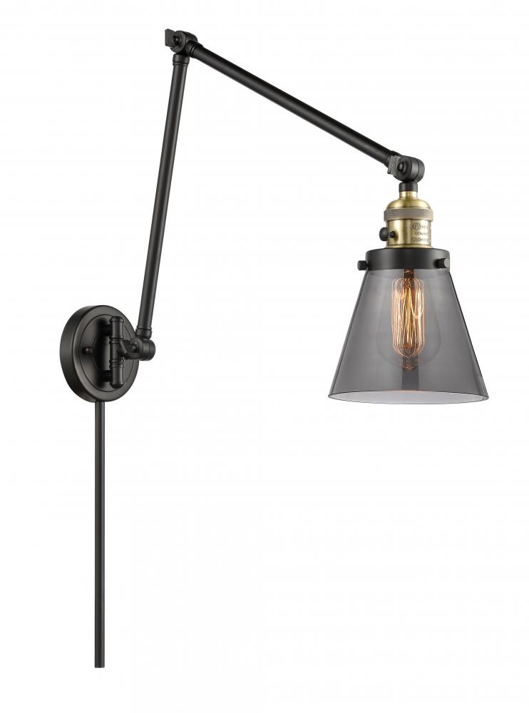 Cone - 1 Light - 8 inch - Black Antique Brass -Adjustable Swing Arm
