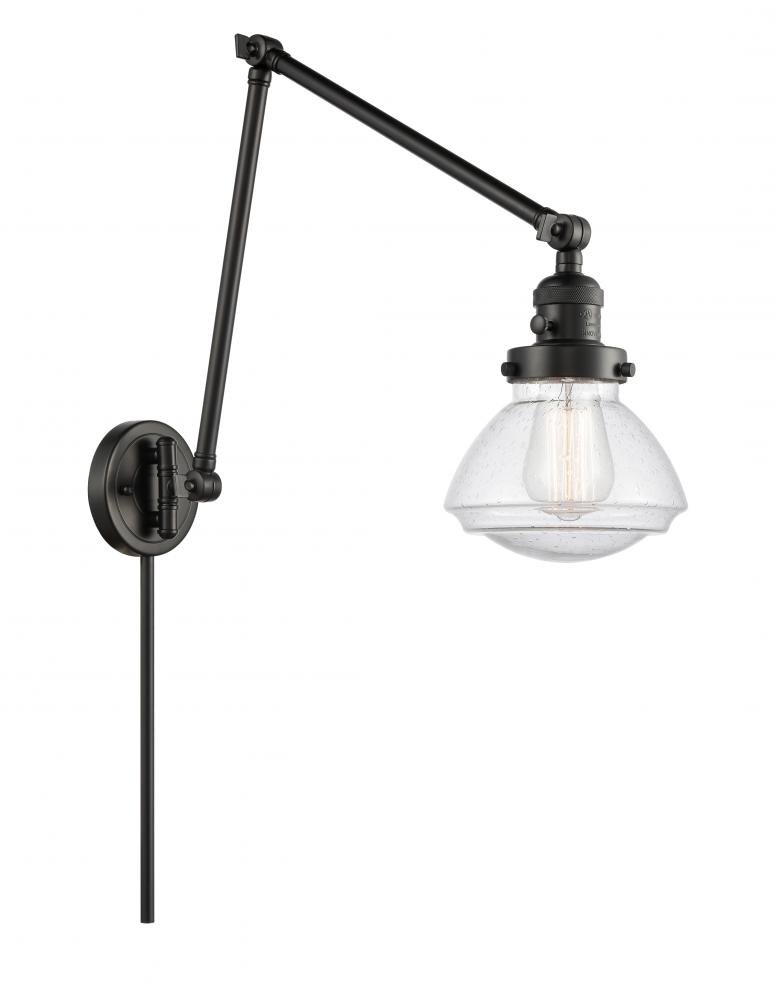 Olean - 1 Light - 9 inch - Matte Black -Adjustable Swing Arm