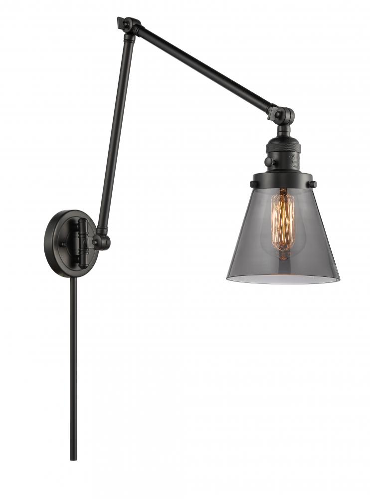 Cone - 1 Light - 8 inch - Matte Black -Adjustable Swing Arm