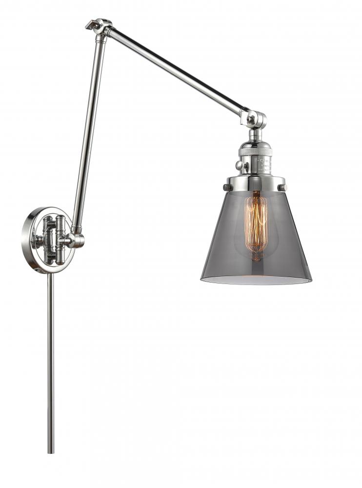 Cone - 1 Light - 8 inch - Polished Chrome -Adjustable Swing Arm