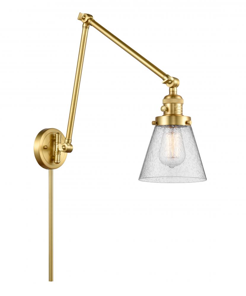 Cone - 1 Light - 8 inch - Satin Gold -Adjustable Swing Arm