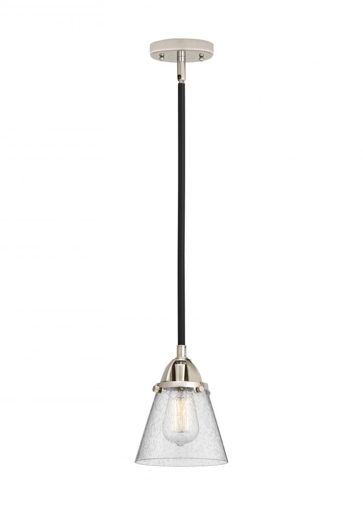 Cone - 1 Light - 6 inch - Black Polished Nickel - Cord hung - Mini Pendant