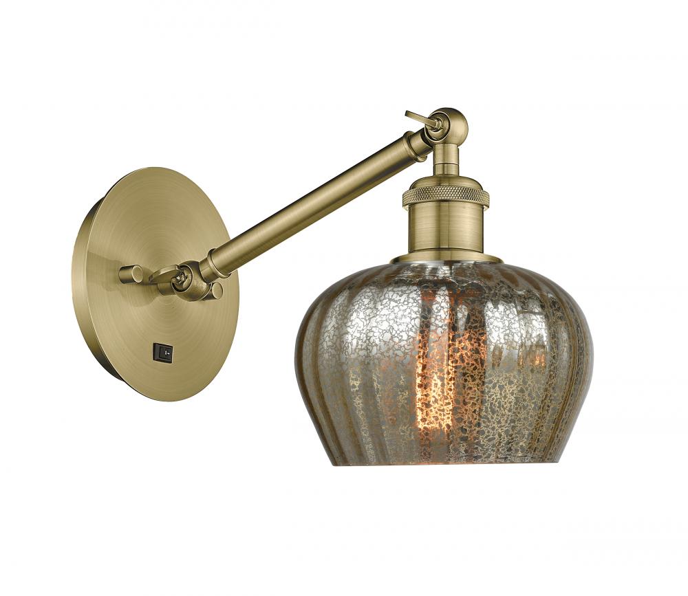 Fenton - 1 Light - 7 inch - Antique Brass - Adjustable Sconce