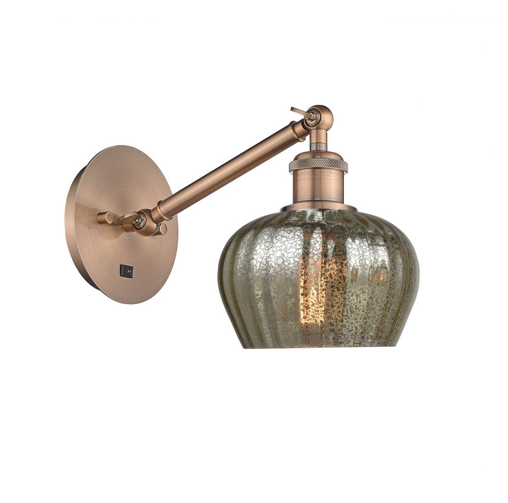 Fenton - 1 Light - 7 inch - Antique Copper - Adjustable Sconce