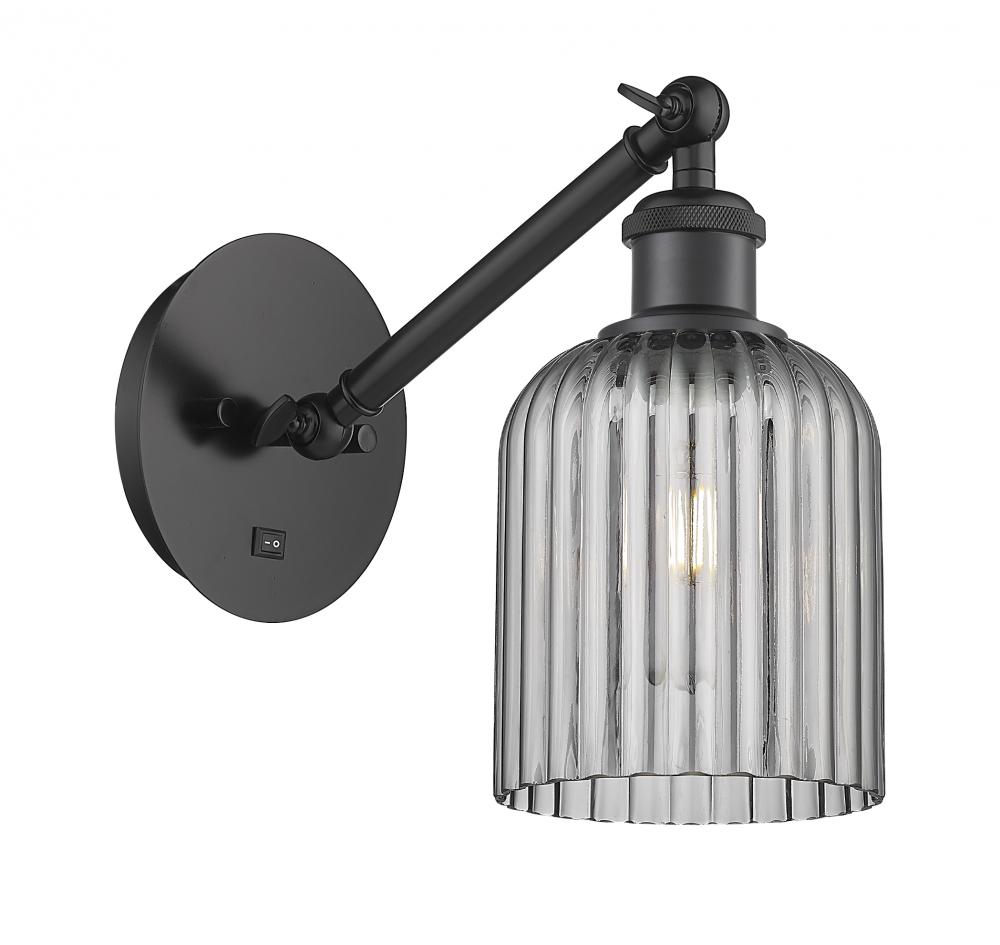 Bridal Veil - 1 Light - 5 inch - Matte Black - Adjustable Sconce