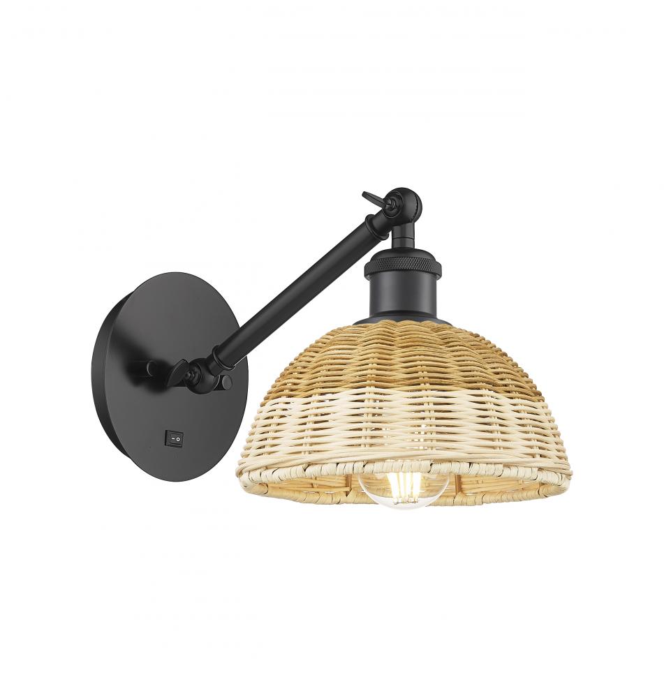 Bristol Natural II - 1 Light - 8 inch - Matte Black - Sconce