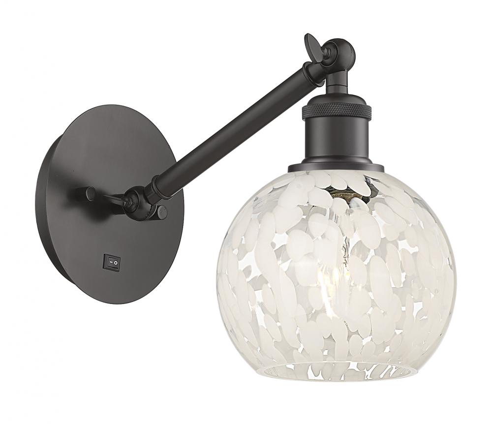 White Mouchette - 1 Light - 6 inch - Oil Rubbed Bronze - Adjustable Sconce