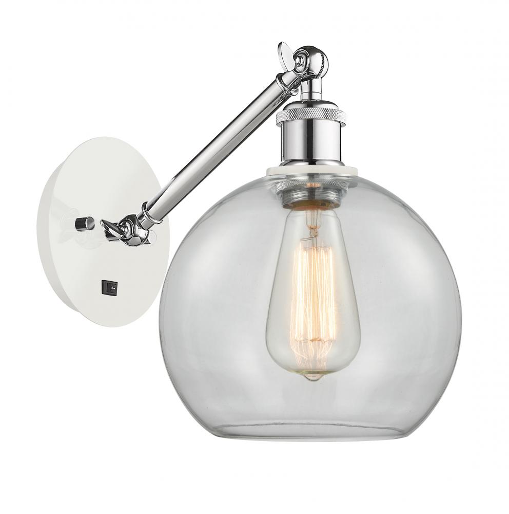 Athens - 1 Light - 8 inch - White Polished Chrome - Adjustable Sconce