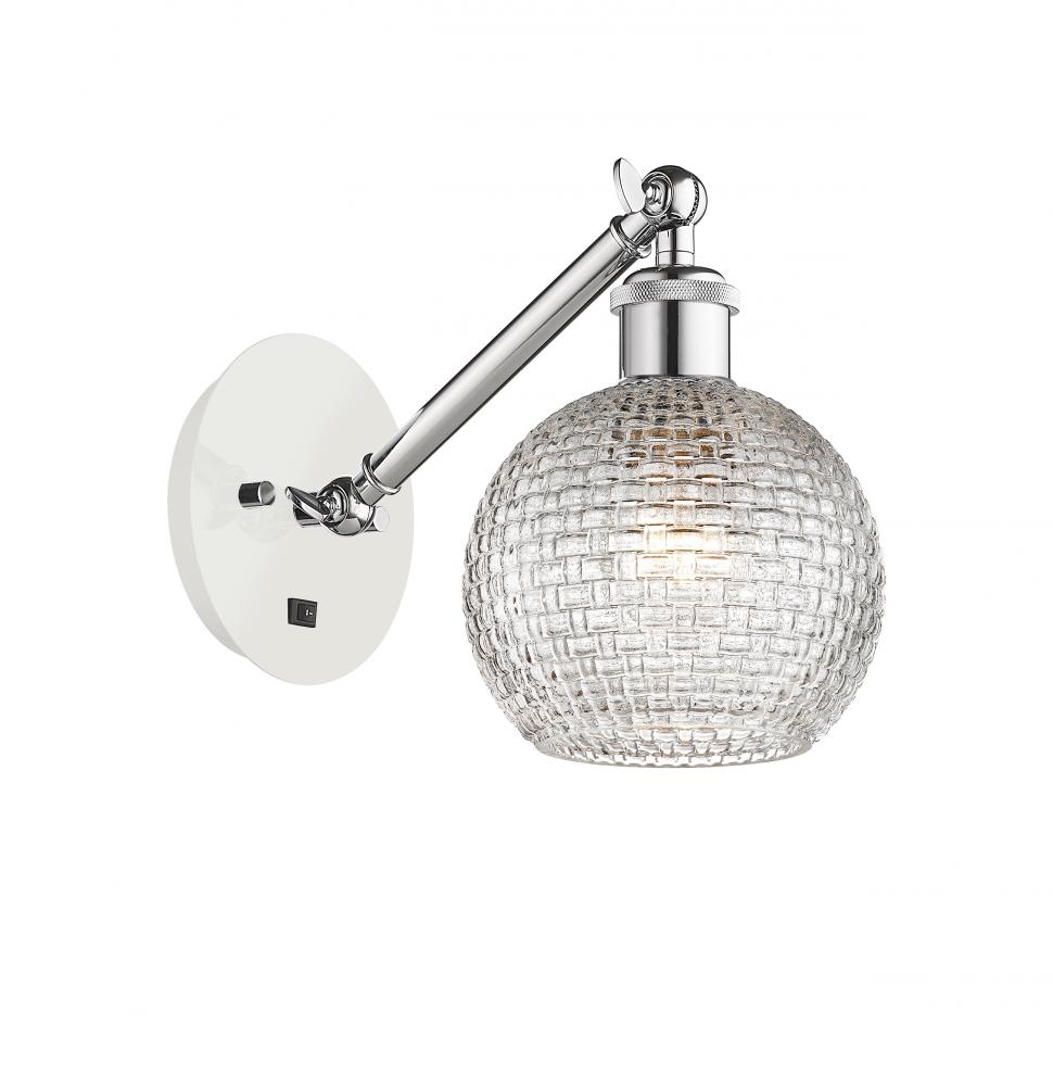 Athens - 1 Light - 6 inch - White Polished Chrome - Adjustable Sconce