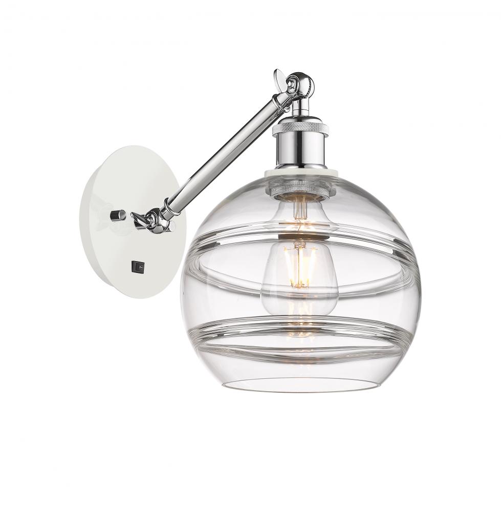 Rochester - 1 Light - 8 inch - White Polished Chrome - Adjustable Sconce