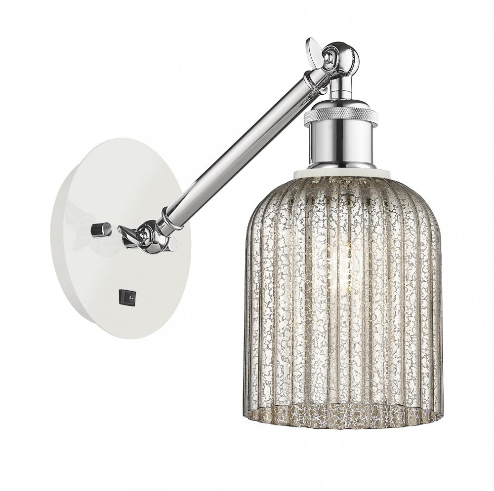 Bridal Veil - 1 Light - 5 inch - White Polished Chrome - Adjustable Sconce