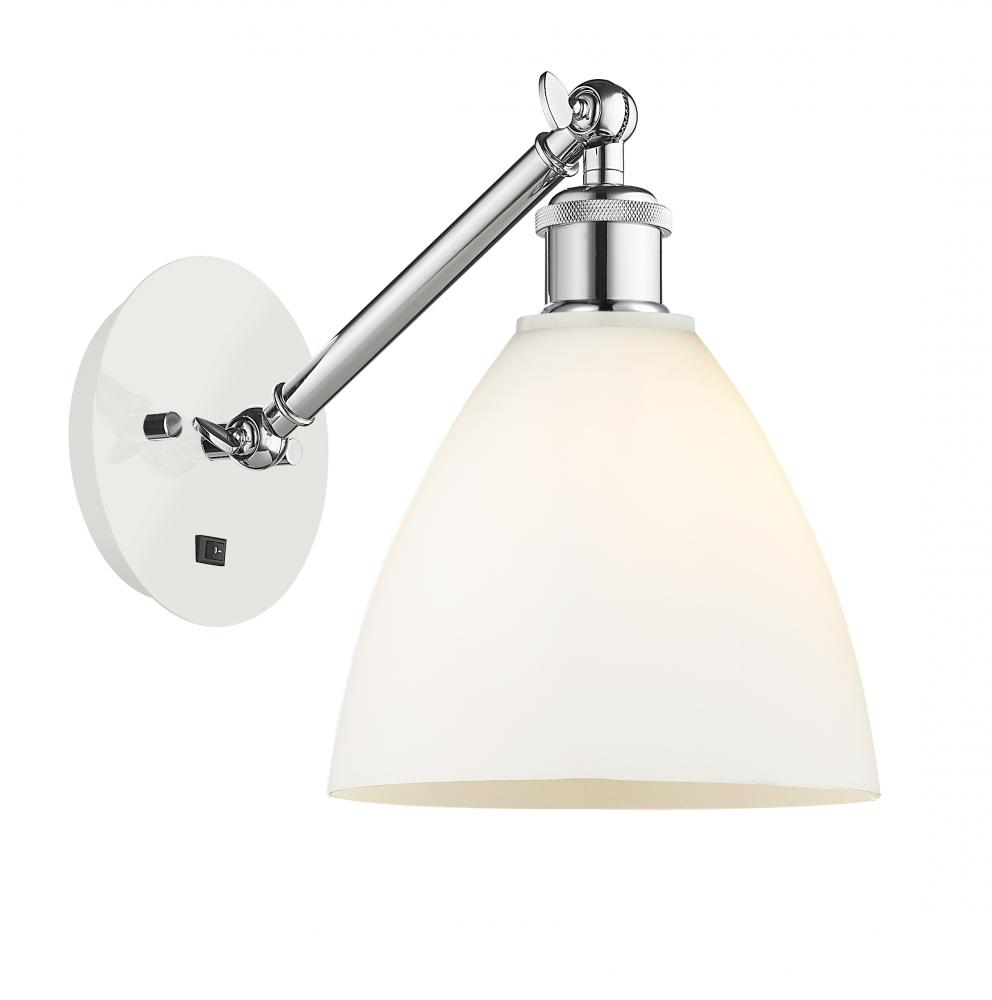 Bristol - 1 Light - 8 inch - White Polished Chrome - Adjustable Sconce
