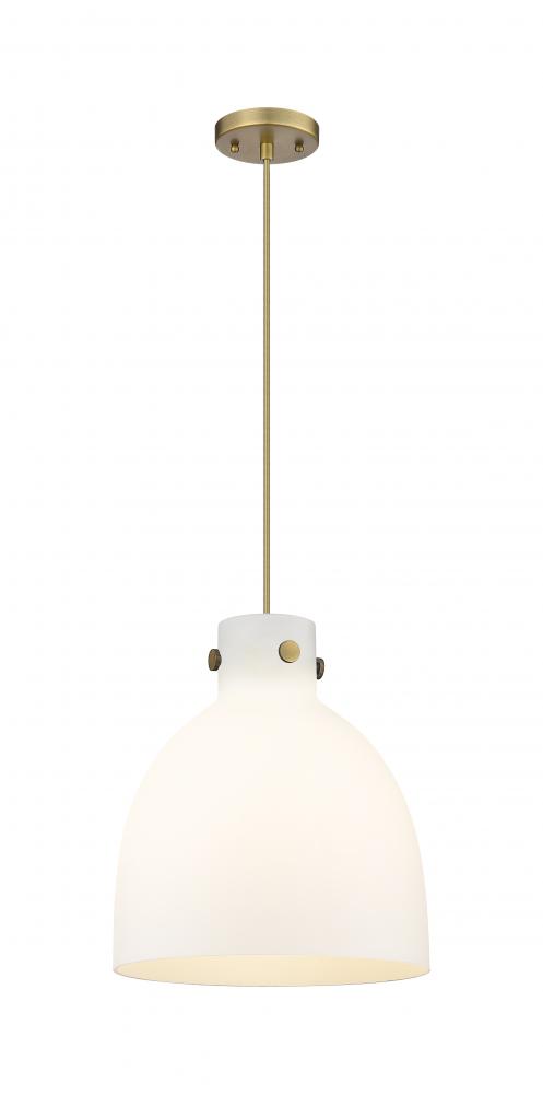 Newton Bell - 1 Light - 12 inch - Brushed Brass - Cord hung - Pendant
