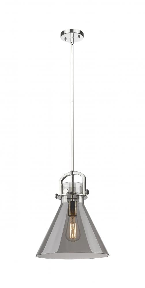 Newton Cone - 1 Light - 12 inch - Polished Nickel - Mini Pendant