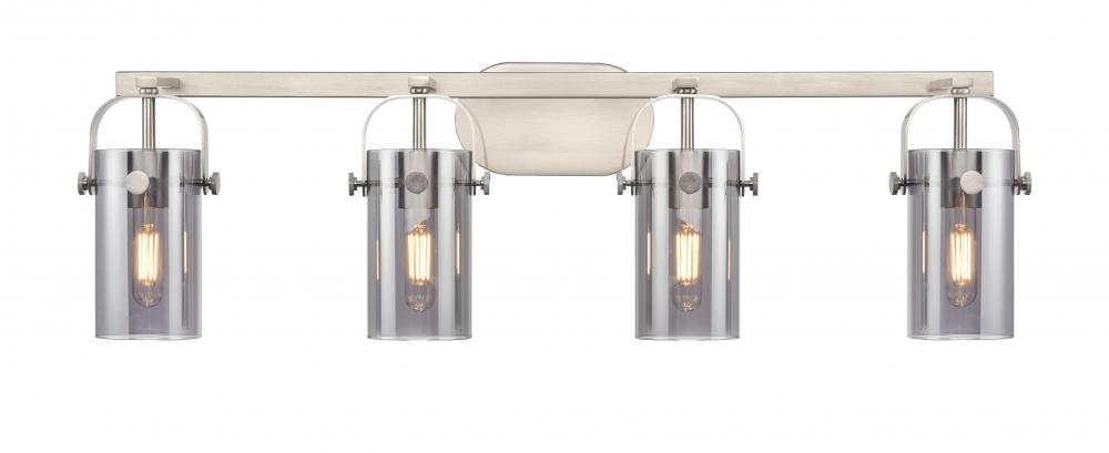 Pilaster II Cylinder - 4 Light - 35 inch - Satin Nickel - Bath Vanity Light