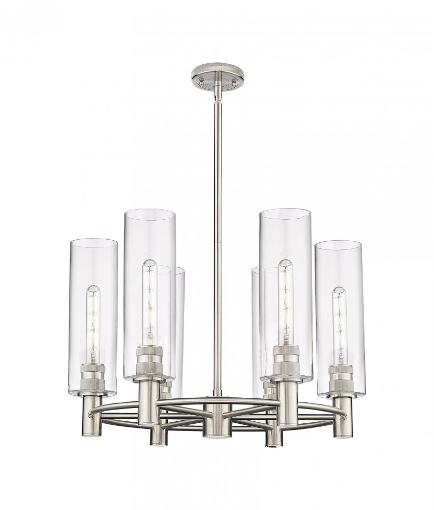 Crown Point - 6 Light - 24 inch - Satin Nickel - Chandelier