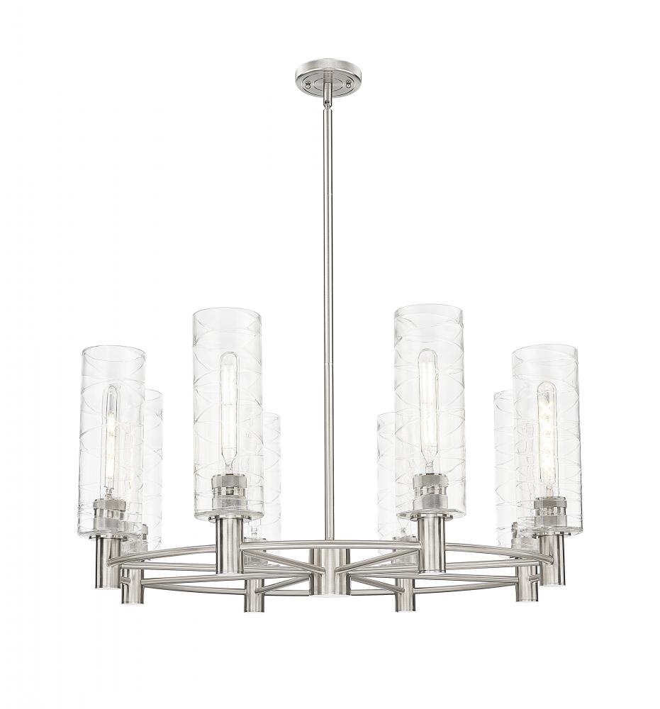 Crown Point - 8 Light - 32 inch - Satin Nickel - Chandelier