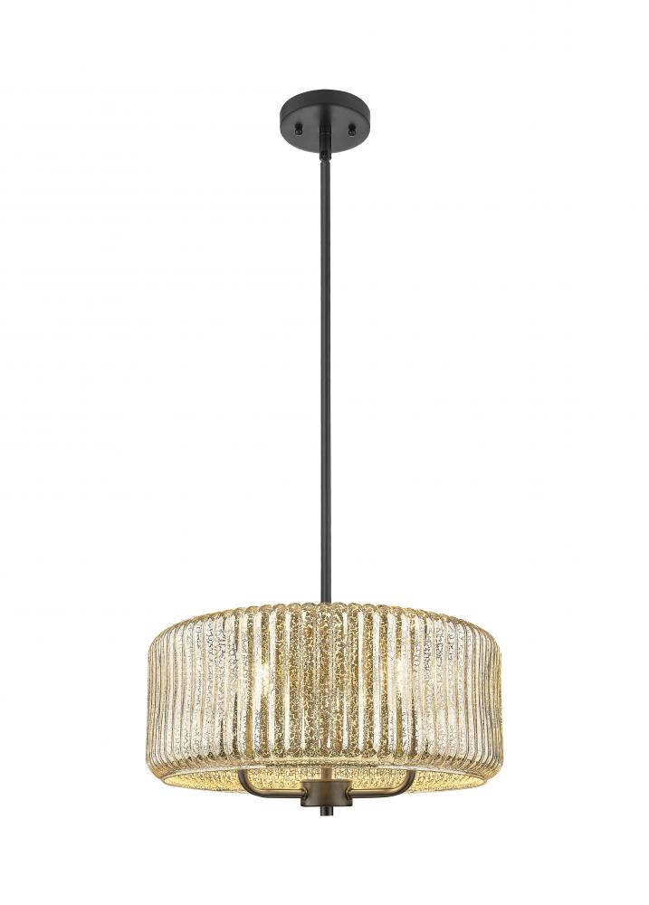 Windsor - 3 Light - 16 inch - Matte Black - Stem hung - Pendant