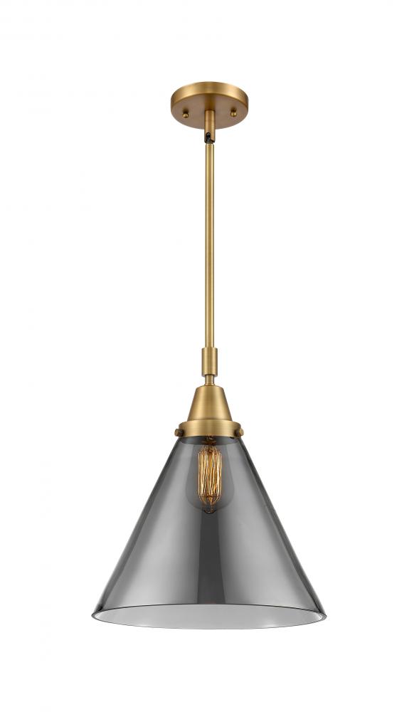 Cone - 1 Light - 12 inch - Brushed Brass - Mini Pendant