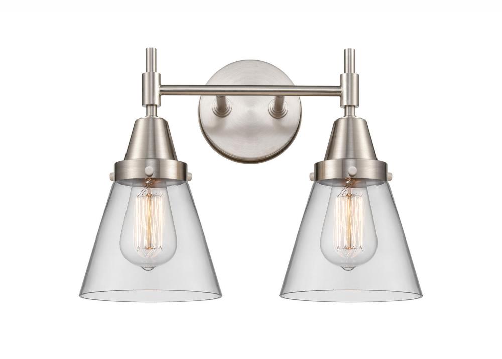 Cone - 2 Light - 15 inch - Satin Nickel - Bath Vanity Light