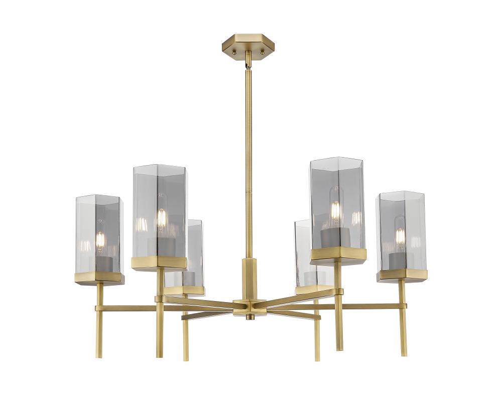 Blakeley - 6 Light - 32 inch - Brushed Brass - Chandelier